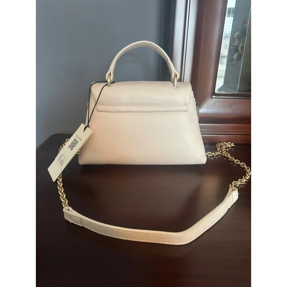 Ted Baker London Cream Leather Padlock Top‎ Handle Crossbody Bag NWT